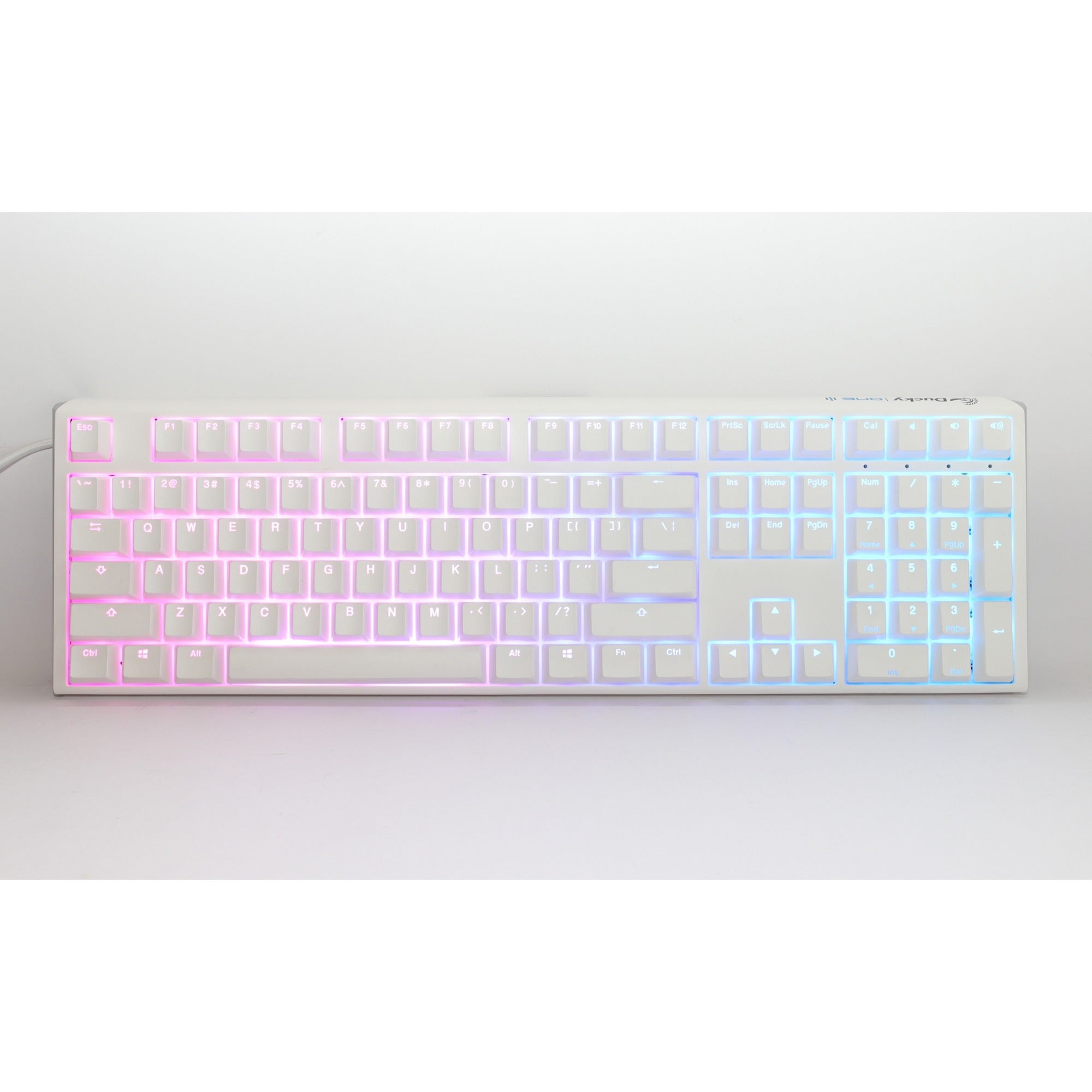 Ducky one 3 classic pure white rgb mechanical keyboard (white, us layout (qwerty), cherry mx speed silver, 100%, rgb led, double-shot pbt, hot-swappable, quack mechanics)
