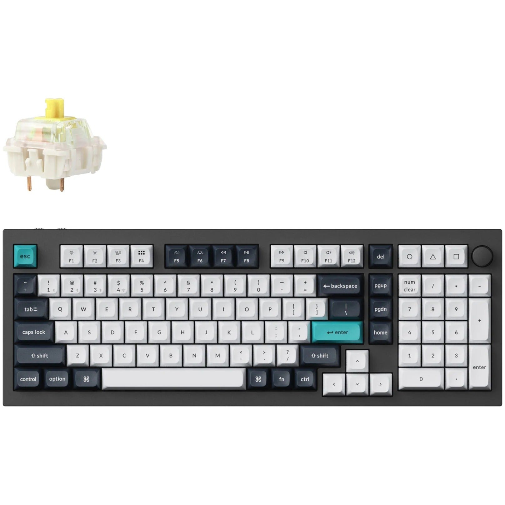 Keychron Q5 Max-M4 RGB mechanical keyboard (black, US layout (QWERTY), Gateron Jupiter Banana, 96%, RGB LEDs, KSA double-shot PBT, hot swap, knob, 2.4GHz | Bluetooth 5.1 | USB-C)