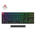 Keychron k8x-b1 rgb mechanical keyboard (black, us layout (qwerty), super red, 80% (tkl), rgb, cherry double-shot pbt keycaps, bluetooth | usb-c)