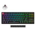 Keychron k8x-j3 rgb mechanical keyboard (black, us layout (qwerty), super brown, 80% (tkl), rgb, cherry double-shot pbt keycaps, hot swap, bluetooth | usb-c)