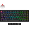 Keychron k2 qmk-j1 rgb mechanical keyboard (black, us layout (qwerty), super red, 75%, rgb leds, cherry double-shot pbt, hot swap, bluetooth 5.2 | usb-c)