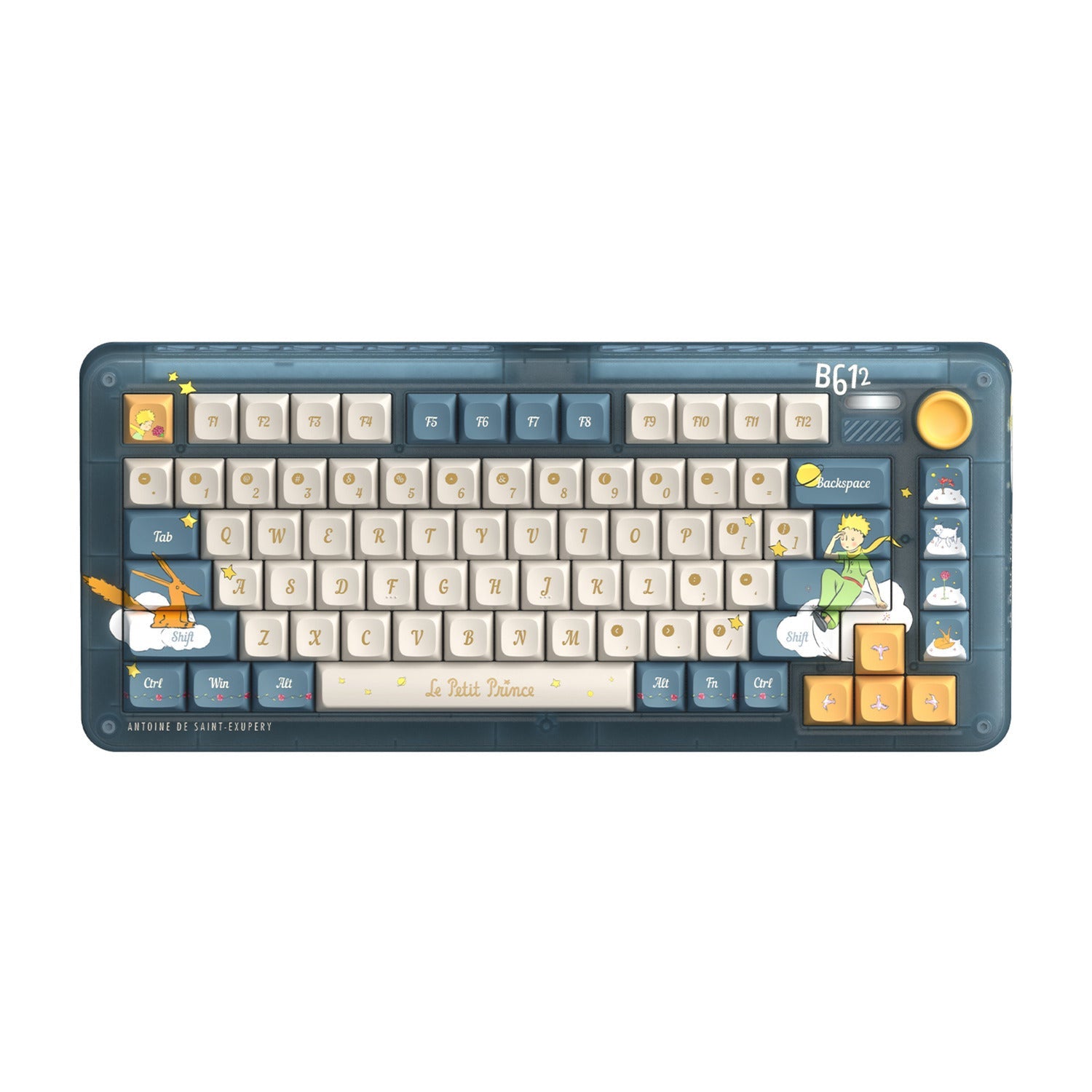 Iqunix zx75 sky encounter wireless mechanical keyboard (blue, us layout (qwerty), gateron red, 75%, rgb leds, hot-swappable, double-shot pbt, 2.4ghz | bluetooth 5.1 | usb-c)