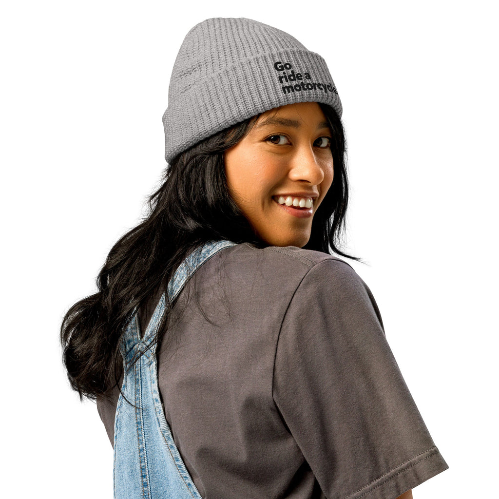 "Go ride a motorcycle" Knit Fisherman beanie