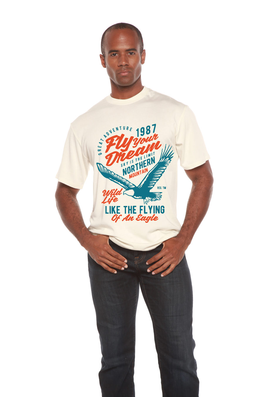 Fly Your Dream Men's Bamboo Viscose/Organic Cotton Short Sleeve Graphic T-Shirt