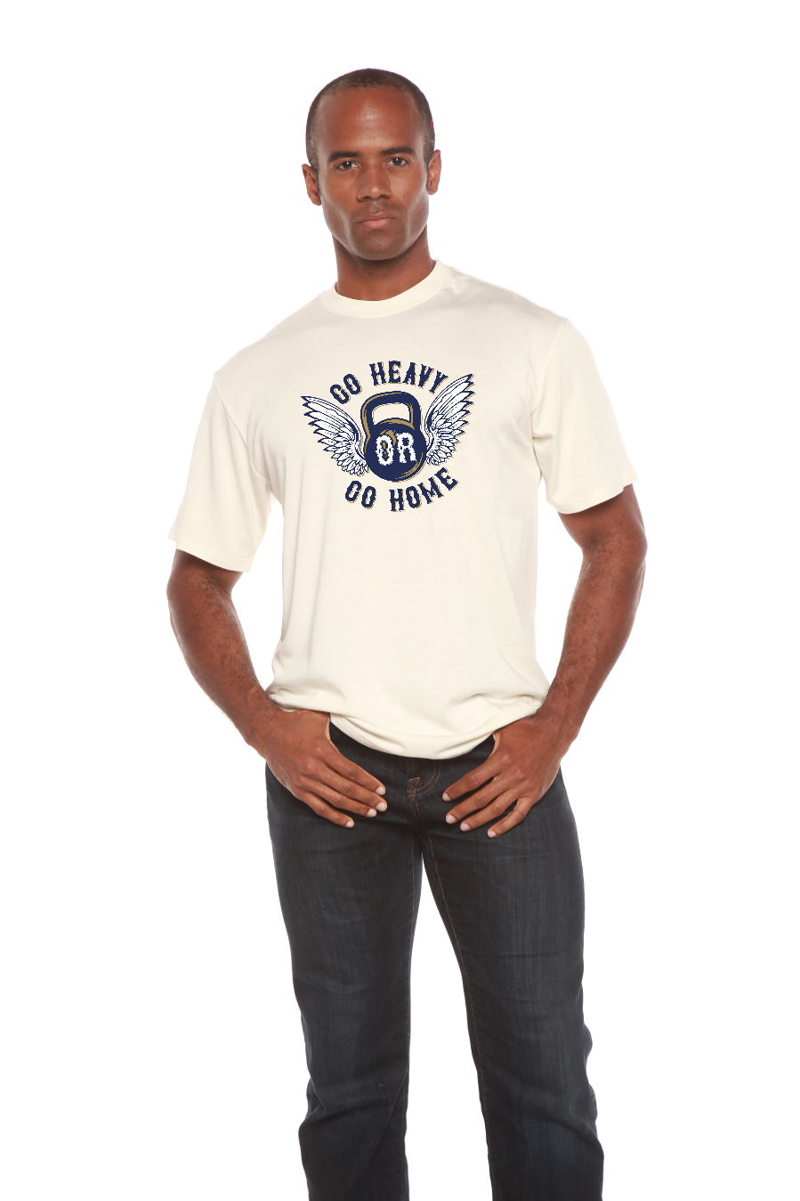 GO HEAVY Men's Bamboo Viscose/Organic Cotton Short Sleeve Graphic T-Shirt