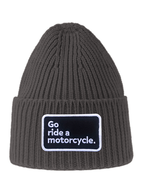 "Go ride a motorcycle" Sustainable Rib Knit Beanie