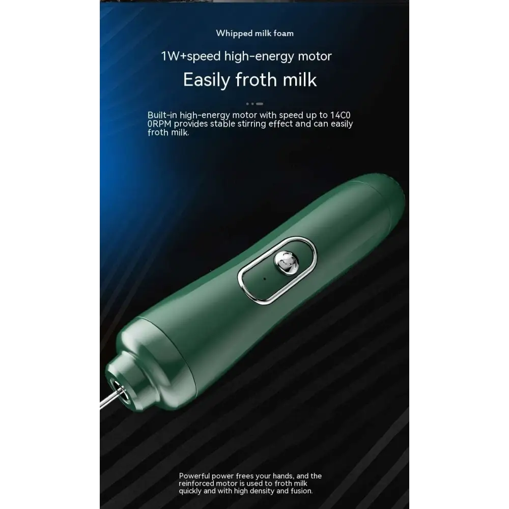 Green Handheld Battery Version Milk Frother