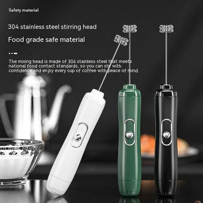 Green Handheld Battery Version Milk Frother