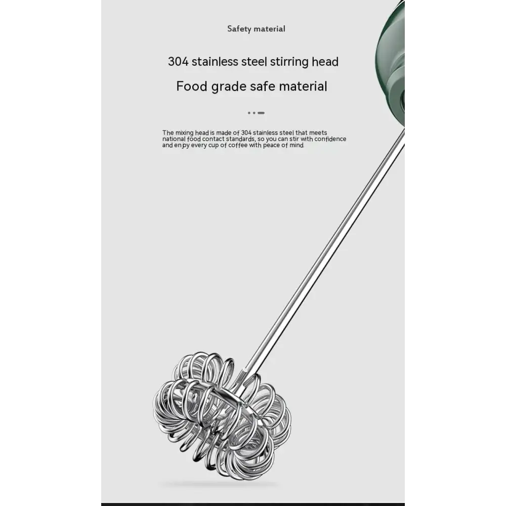 Green Handheld Battery Version Milk Frother