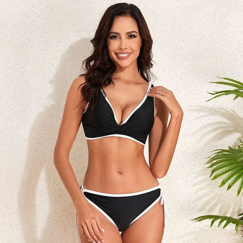 Green White Bikini Fashion Split Swimsuit