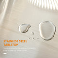 Rolling Kitchen Island with Stainless Steel Top - White