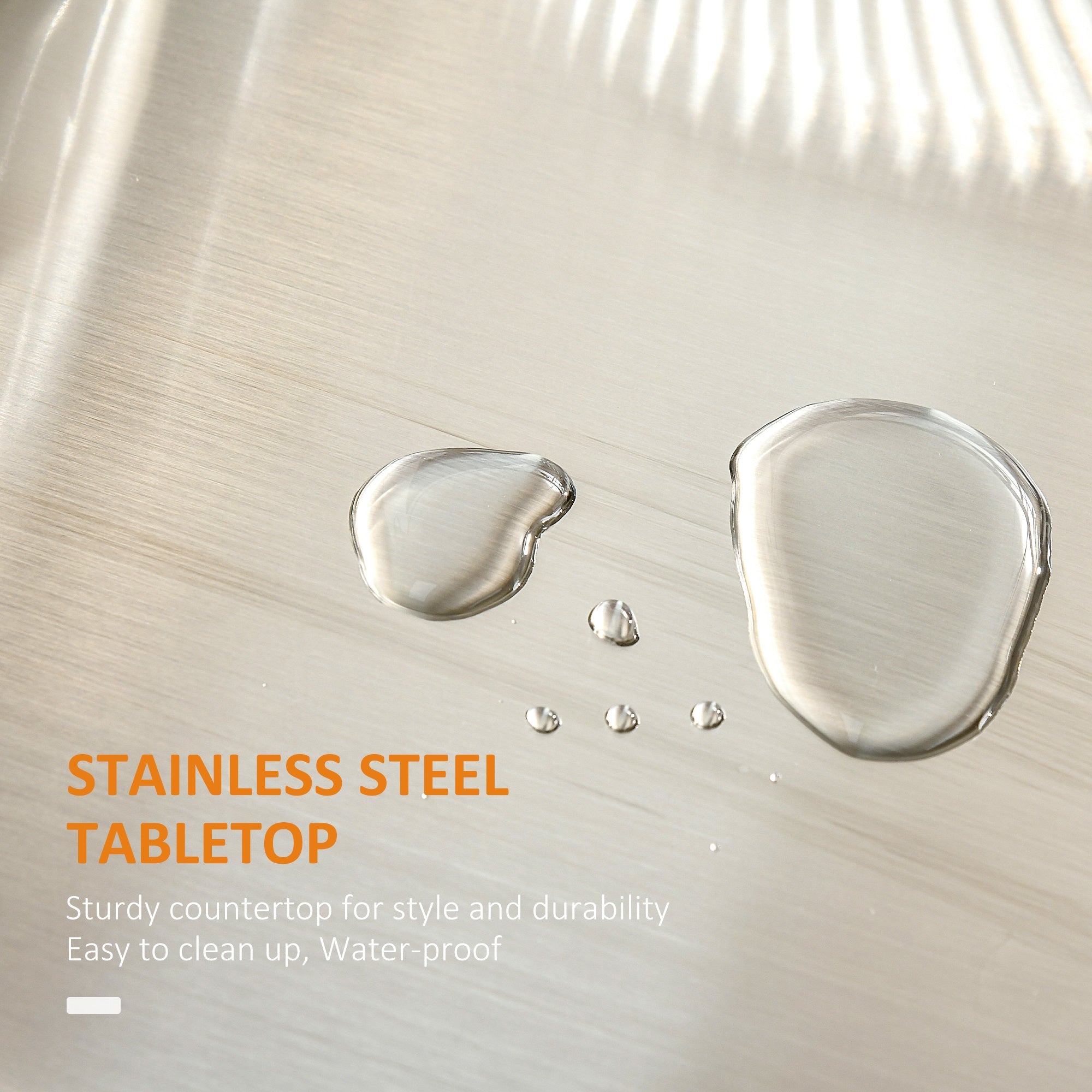 Rolling Kitchen Island with Stainless Steel Top - White