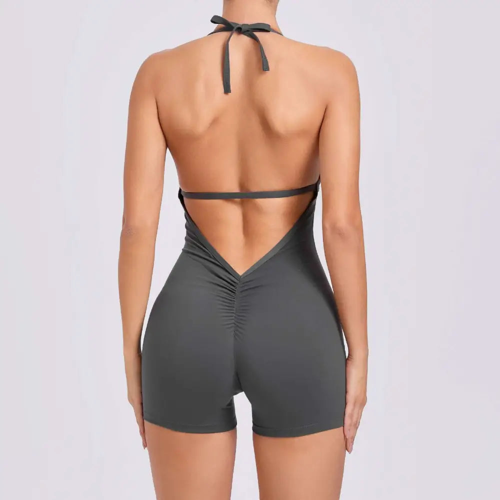 Halter Neck High Elastic Yoga Romper
