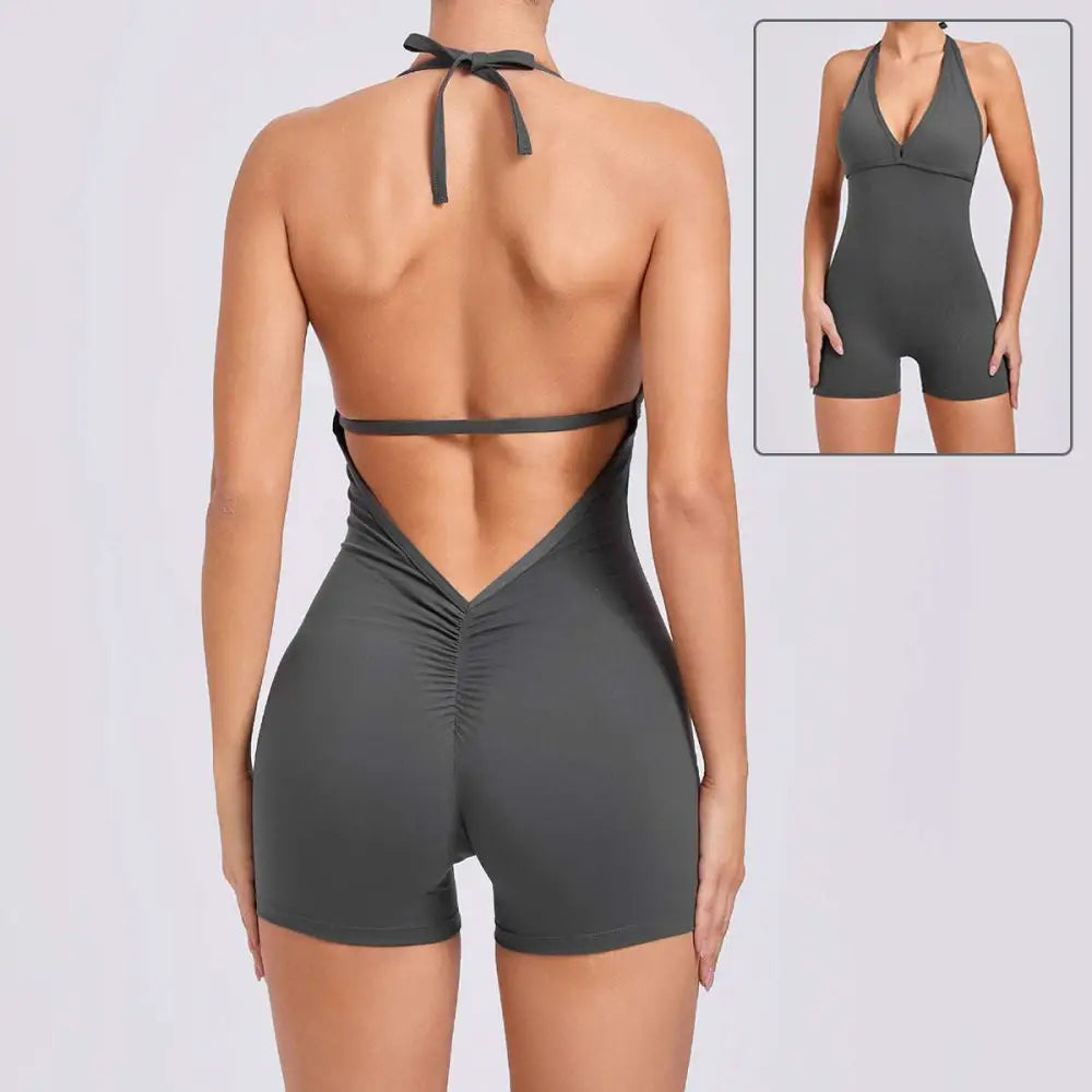 Halter Neck High Elastic Yoga Romper