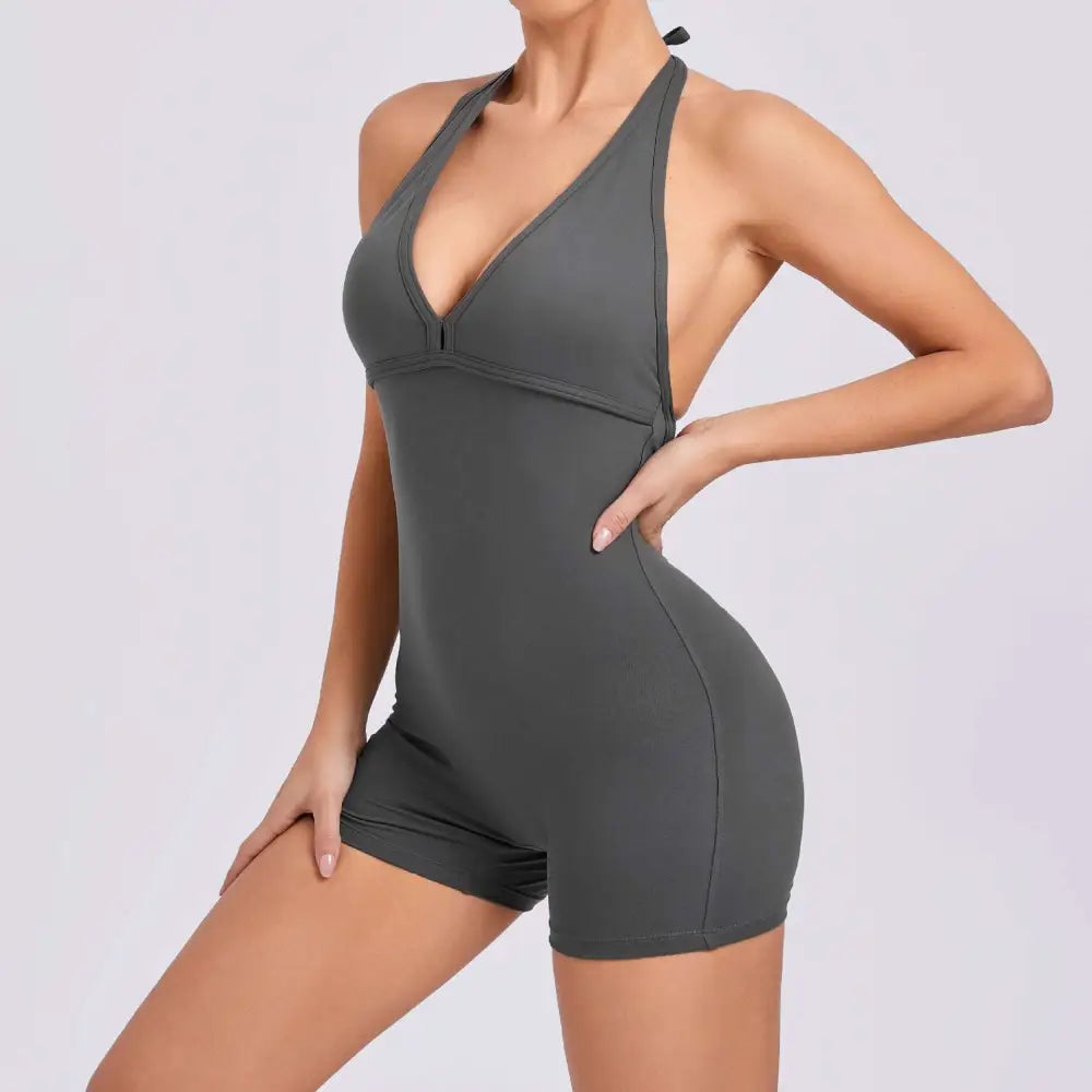 Halter Neck High Elastic Yoga Romper
