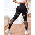Hollow Seamless Yoga Pants with Mesh Panels