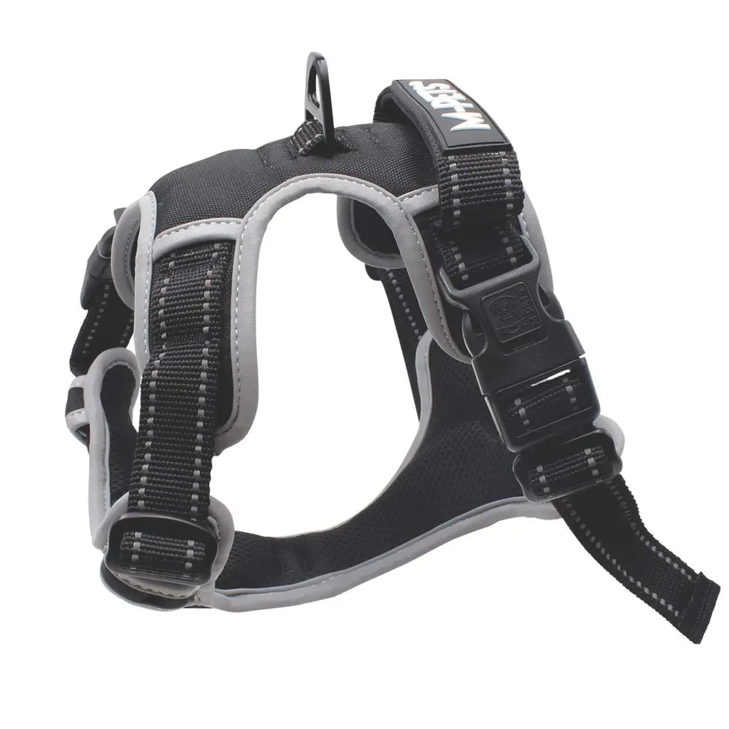 M-Pets Hiking Reflective Soft Dog Harness Black Large
