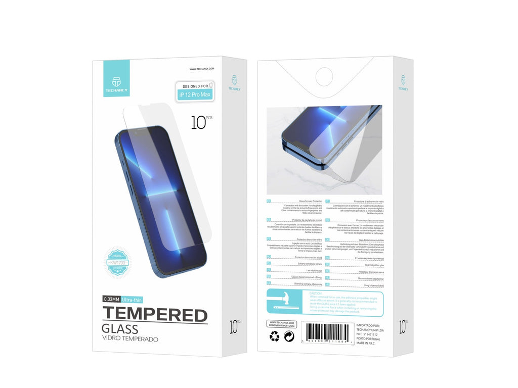 Techancy Película de Vidro Temperado  para iPhone 12 Pro Max KW1700 , 0.33MM, Anti-riscos, Alta Transparência, Fácil Aplicação