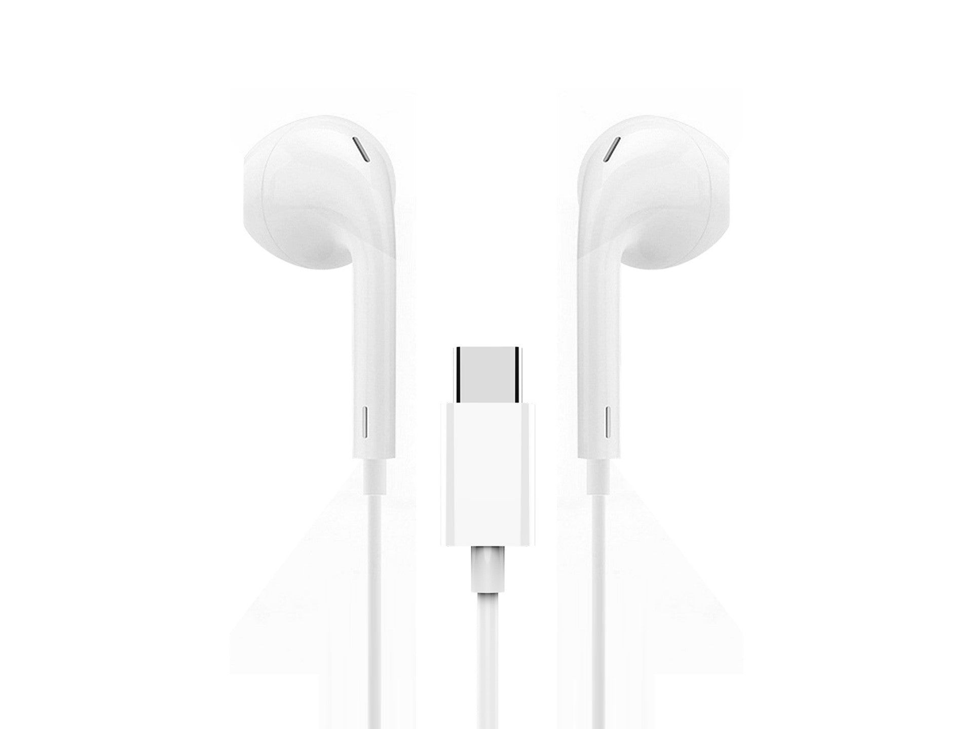 Techancy Auricular Estéreo Com Fios Type-C Branco TD8042, Chip Dsp Com Controlo De Volume Para Uma Utilização Confortável.