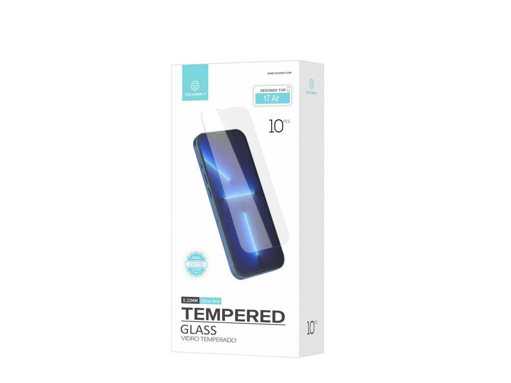 Techancy Pelicula de Vidro Temperado para iPhone 17 Air KW1700, 0.33MM Ultra Fino, Anti Impressao Digital, Anti Riscos, Transparente HD