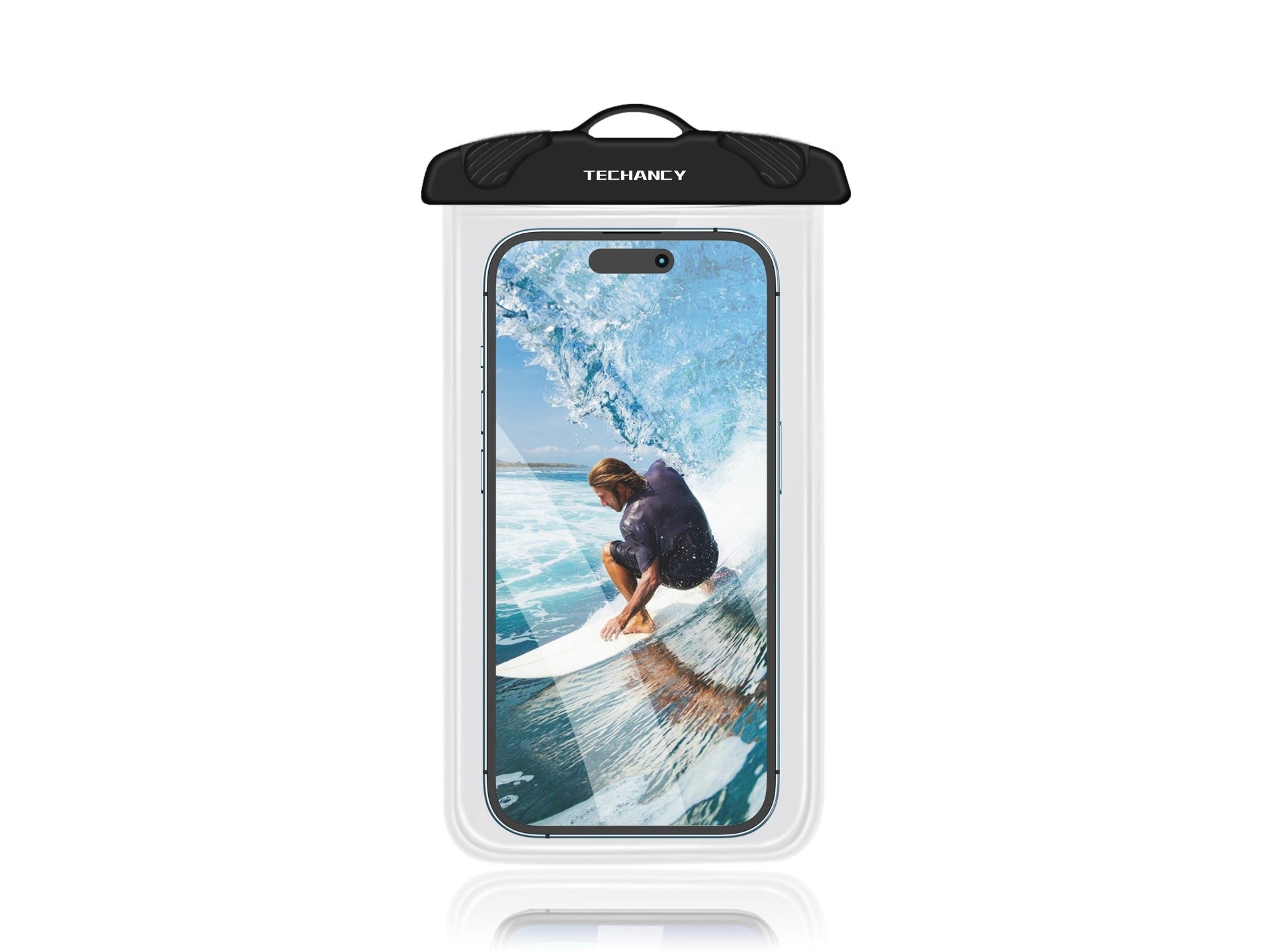 Techancy Capa De Telemóvel À Prova De Água Preta TU7453. Capacidade Extra Grande De 7,2 Polegadas, À Prova De Água Ipx8.