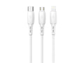 Techancy Cabo 3 em 1 TB1742, 2.4A, 1m Branco, USB-C/Micro/Lightning, CompatIvel com Dispositivos Diversos, Design Resistente