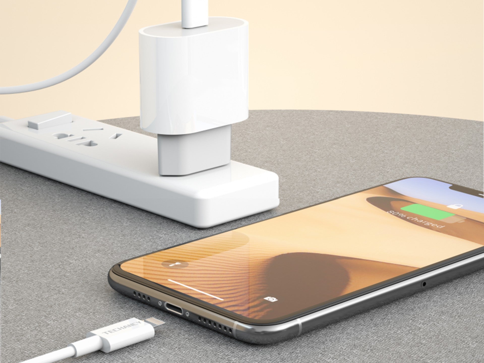 Techancy Carregador Pd 18w TA2786, Conjunto De Cabos Usb C-Lightning, Carregamento Rápido 18W, Compacto E Portátil