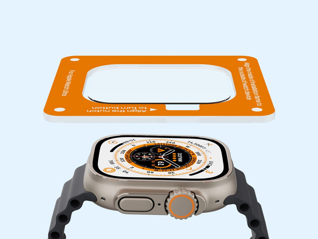 Techancy Protetor De Ecrã De Vidro Temperado KC2124, Compatível Com Apple Watch Ultra 49 Mm, Superfície Curva De 0,33 Mm.