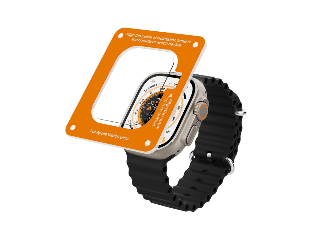 Techancy Protetor De Ecrã De Vidro Temperado KC2124, Compatível Com Apple Watch Ultra 49 Mm, Superfície Curva De 0,33 Mm.