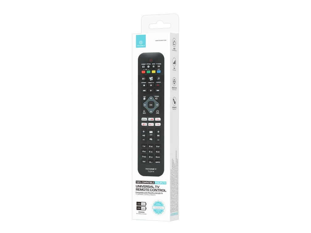 Techancy Controlo Remoto De Tv TU2414, Compatível Com Televisores Da Marca Philips, Emparelhamento Automático Sem Configuração
