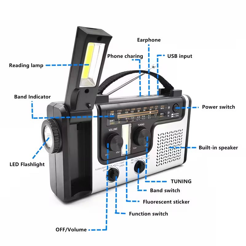 Solar Hand Crank Emergency Radio Charger