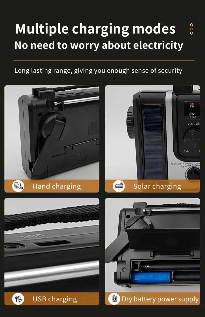 Solar Hand Crank Emergency Radio Charger