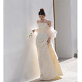 Ivory Satin Outdoor Photography Gown