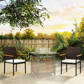 2-Piece Stackable Wicker Chair Set with Removable Cushion