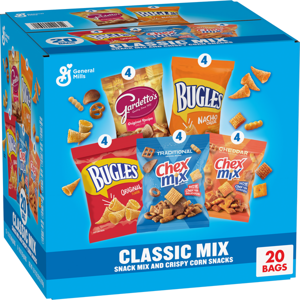 General Mills Multiple Brands Classic Mix Snack Mix Variety Pack Bugles Gardetto's Chex Mix