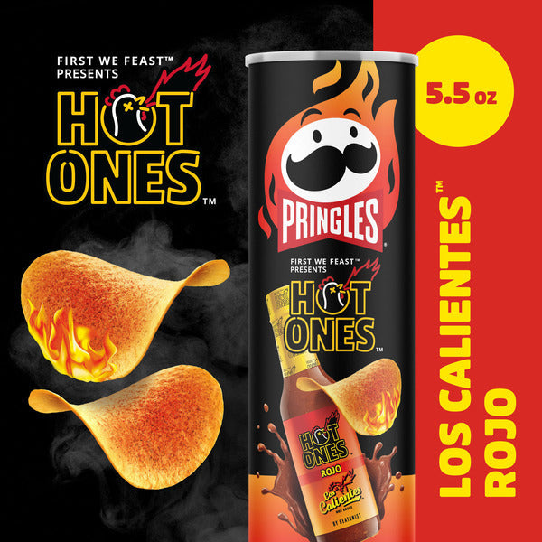 Pringles Rojo Potato Crisps Chips, Lunch Snacks, 5.5 oz