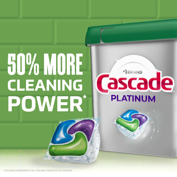 Cascade Platinum Dishwasher Pods, Fresh