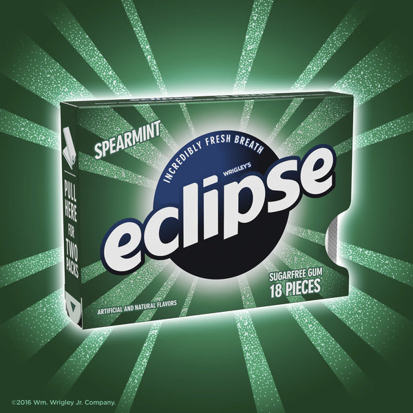 Eclipse Spearmint Sugar Free Chewing Gum Single Pack 18 Piece