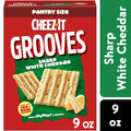Cheez-It Grooves Sharp White Cheddar Crunchy Cheese Crackers, Snack Crackers, 9 oz