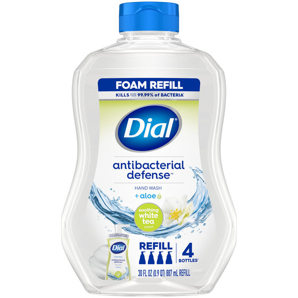 Dial Complete Foaming Hand Wash Refill, Soothing White Tea, 30 Fl Oz, Pack of 4
