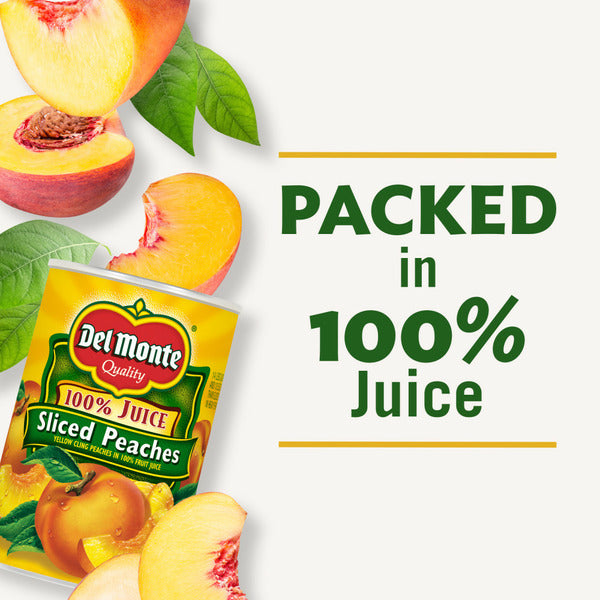 Del Monte Yellow Cling Sliced Peaches in 100% Juice, Canned Fruit