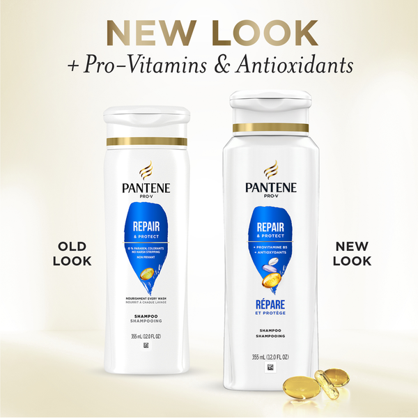 Pantene Shampoo, Repair and Protect for Damaged Hair, Color Safe