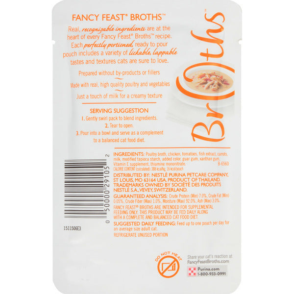 Purina Fancy Feast Lickable Wet Cat Food Broth Topper, Creamy With Chicken and Vegetables