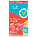Simply Done Storage Bags, Double Zipper, Quart Siz...
️