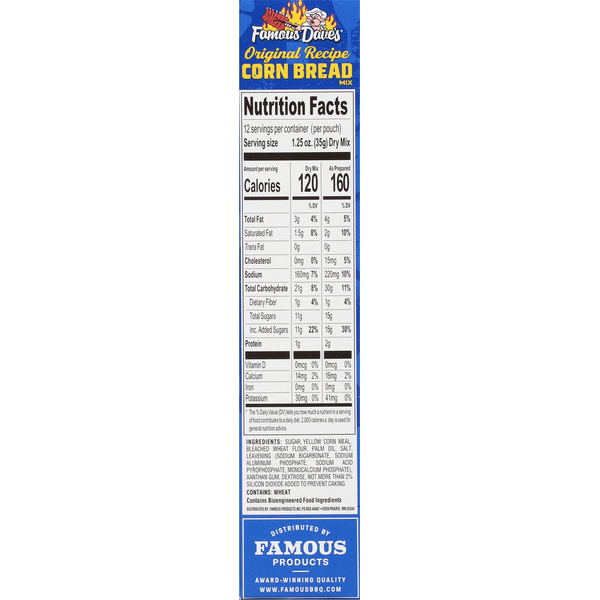 Famous Dave's Corn Bread Mix, Original Recipe