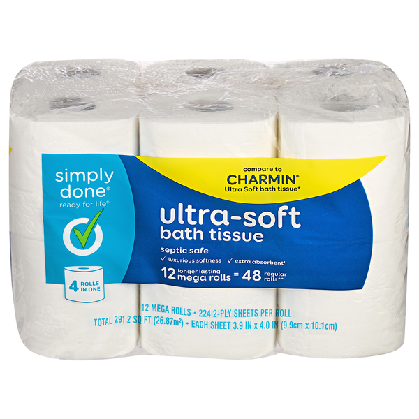 Simply Done Ultra-Soft 2-Ply Mega Rolls Bath Tissue