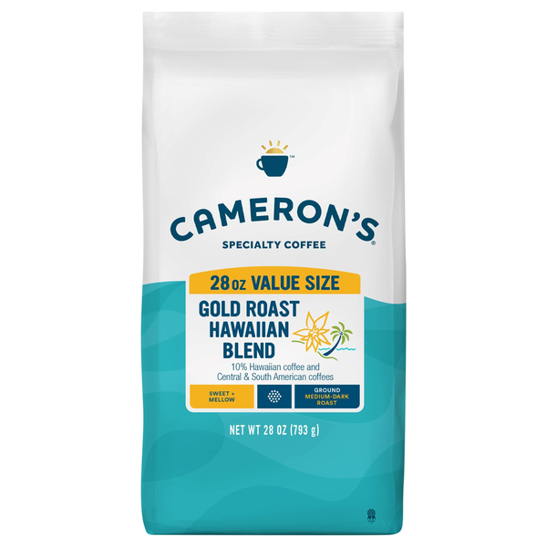 Cameron's Coffee, Ground, Medium-Dark Roast, Gold Roast Hawaiian Blend, Value Size