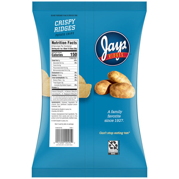 Jays Ridges Crispy Ridges Potato Chips