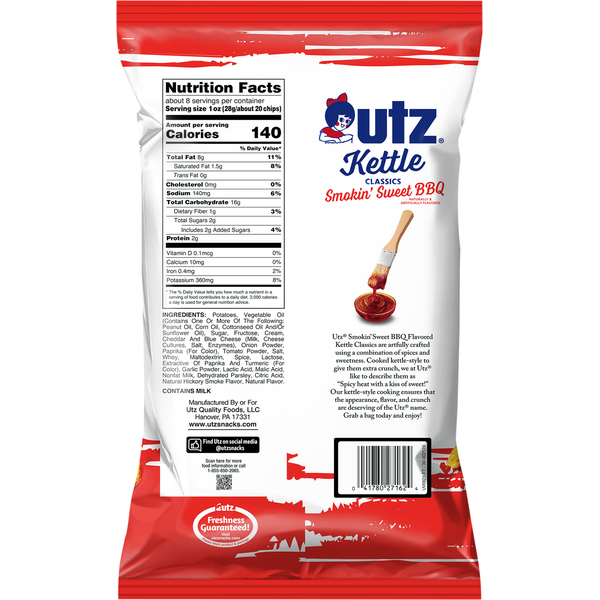 Utz Kettle Classics Smokin' Sweet BBQ Potato Chips
