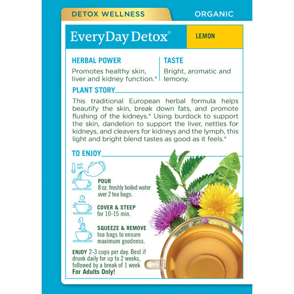 Traditional Medicinals Organic EveryDay Detox Lemon, Caffeine Free Herbal Tea